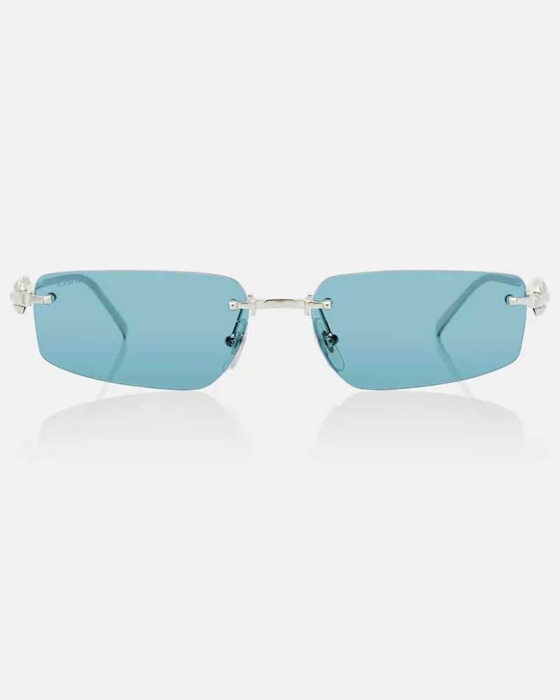 Cartier Eckige Sonnenbrille Clash de Cartier Silber