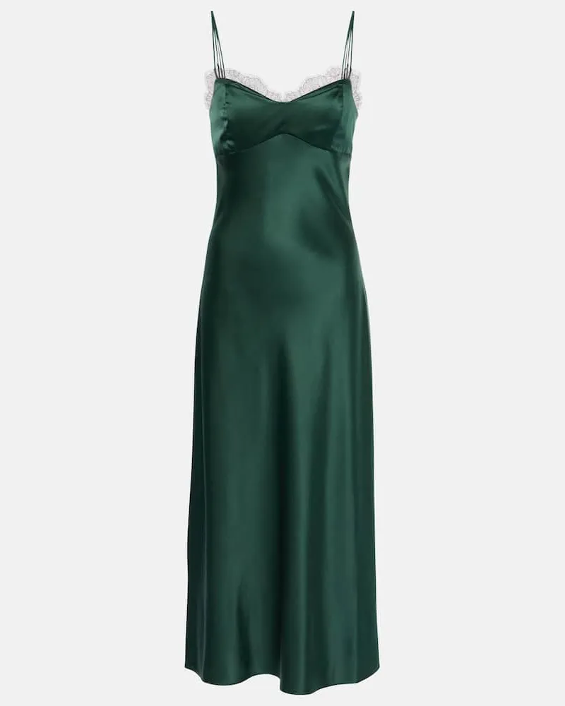Veronica Beard Slipdress Bixie aus Satin Grün