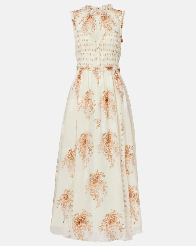 Ulla Johnson Maxikleid Kasia aus einem Seidengemisch Weiß