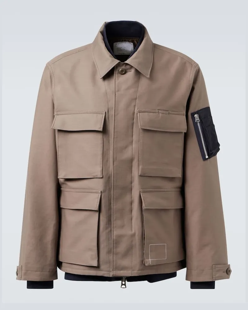 Sacai Jacke aus Baumwolle Beige
