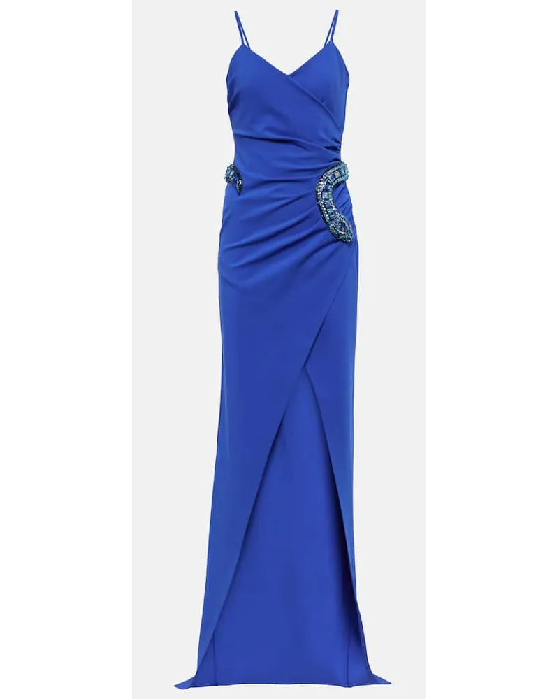 Balmain Verzierte Robe Blau
