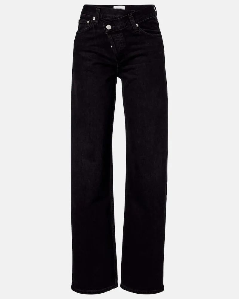 AGOLDE Barrel Jeans Arc Criss Cross Schwarz