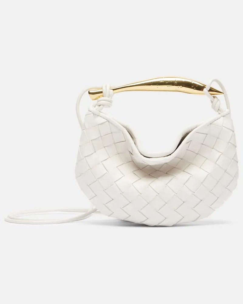 Bottega Veneta Schultertasche Sardine Baby aus Leder Weiß