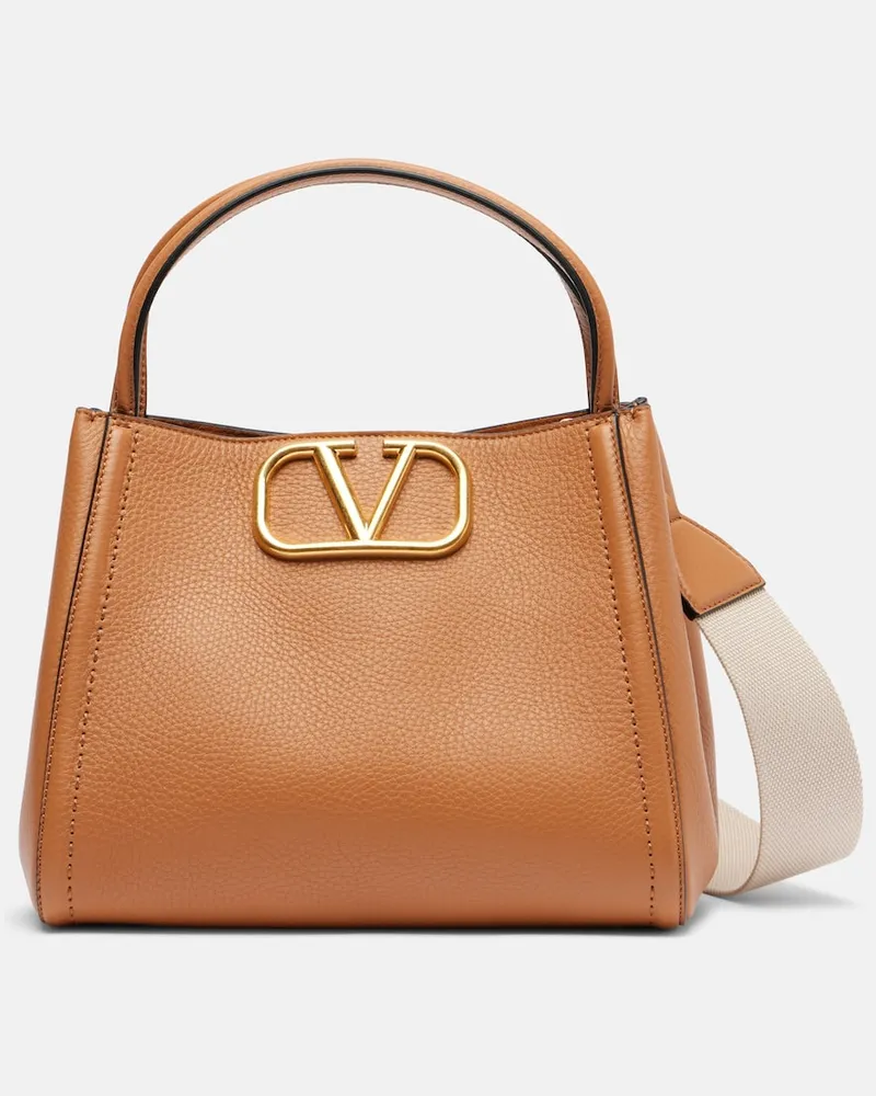 Valentino Garavani Tote Bag Alltime Medium aus Leder Braun