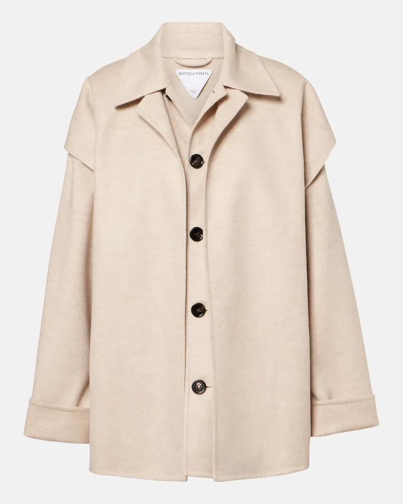 Bottega Veneta Carcoat aus Wolle und Kaschmir Beige