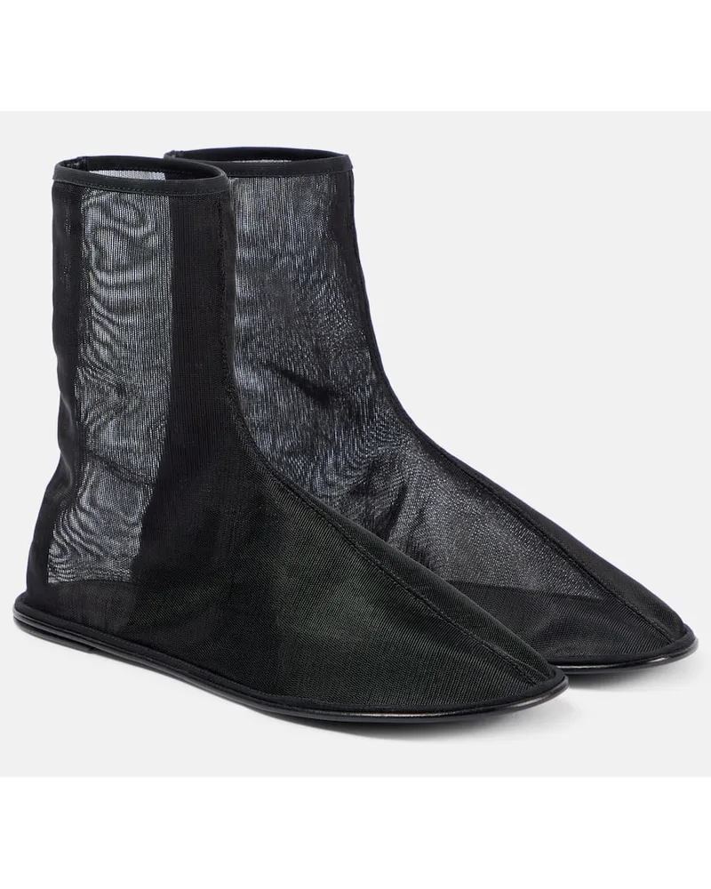 The Row Ankle Boots aus Mesh Schwarz