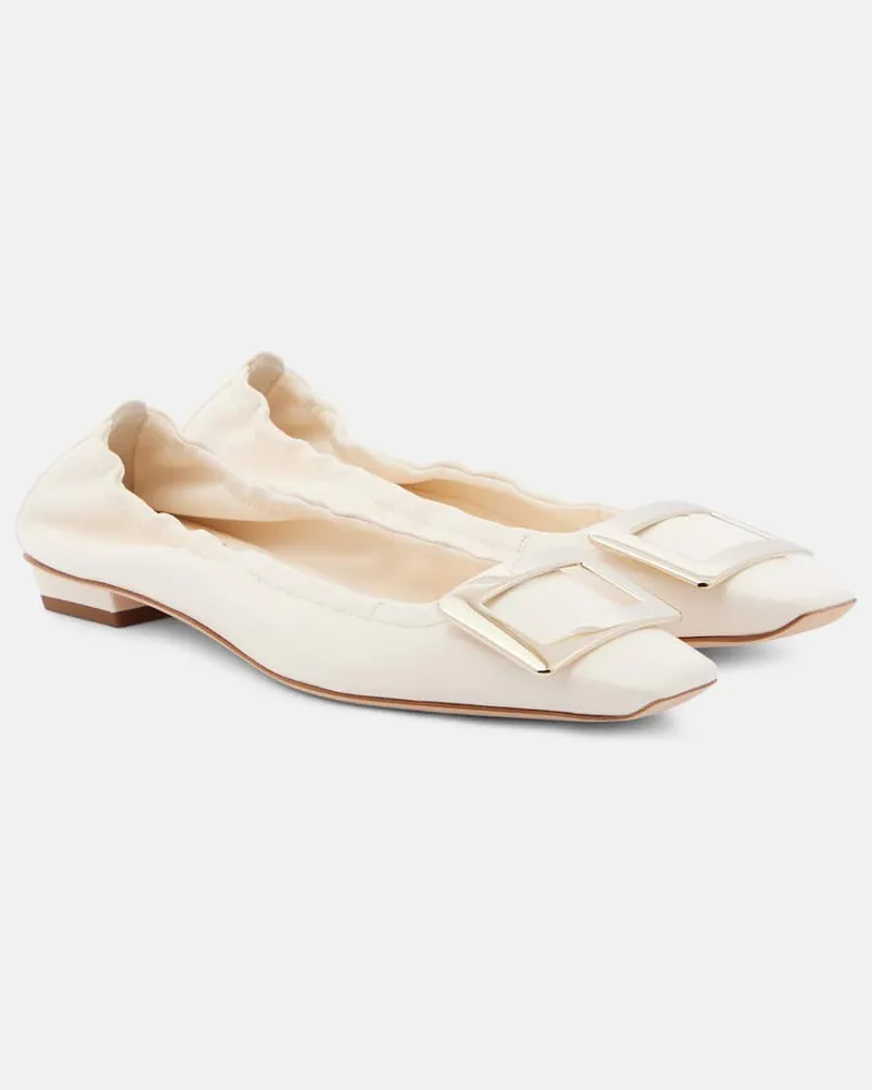 Roger Vivier Ballerinas Belle Vivier aus Leder Weiß