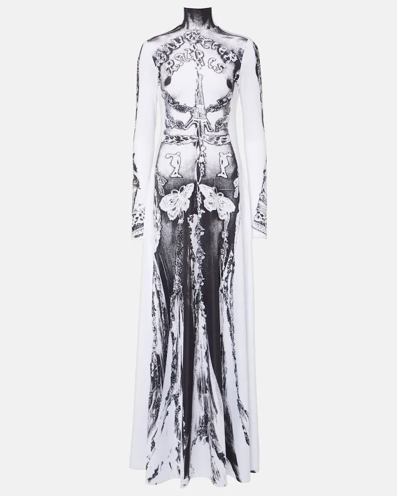 Jean Paul Gaultier Robe Dentelle aus Jersey Weiß
