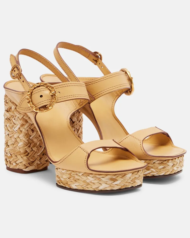 Zimmermann Plateausandalen Solena aus Leder Braun