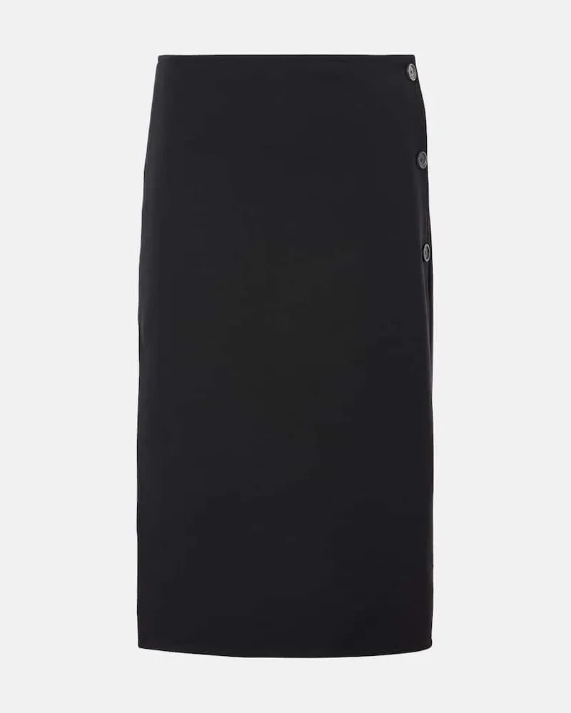 Courrèges Courrèges Midirock aus einem Wollgemisch Schwarz