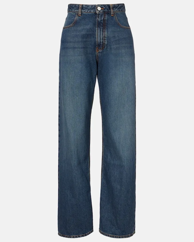 Alaïa Alaïa Low-Rise Straight Jeans Blau
