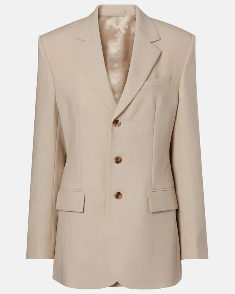 WARDROBE.NYC Blazer aus Schurwolle Beige