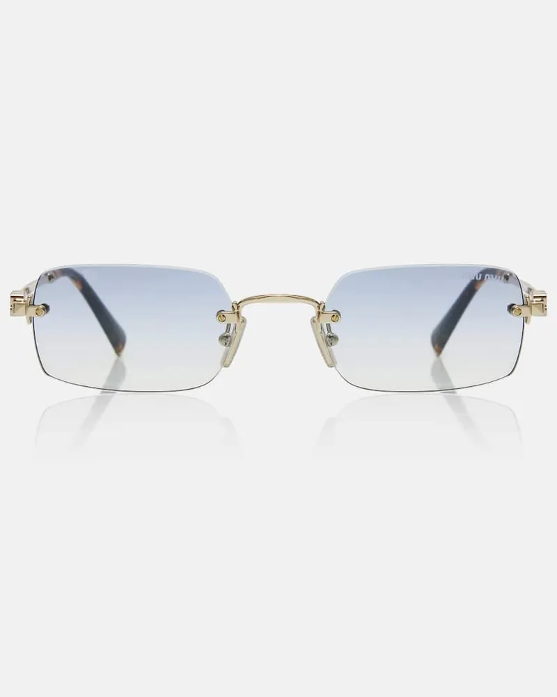 Miu Miu Eckige Sonnenbrille Gold