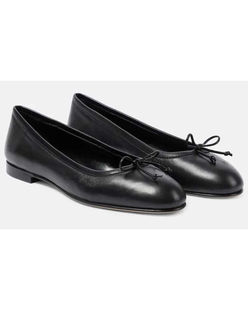 Manolo Blahnik Ballerinas Veralli aus Leder Schwarz