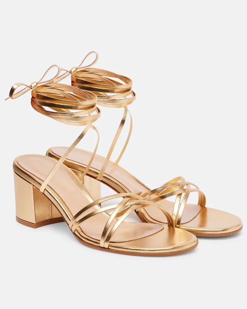 Gianvito Rossi Sandalen aus Metallic-Leder Gold