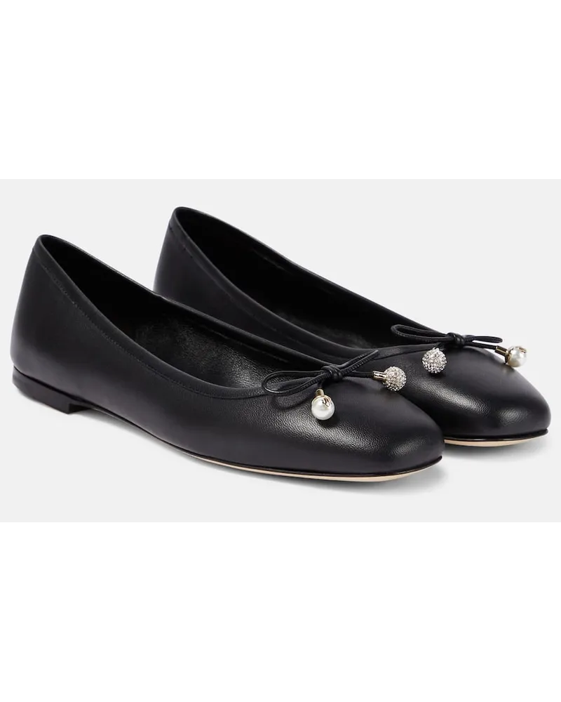 Jimmy Choo Ballerinas Elme aus Leder Schwarz