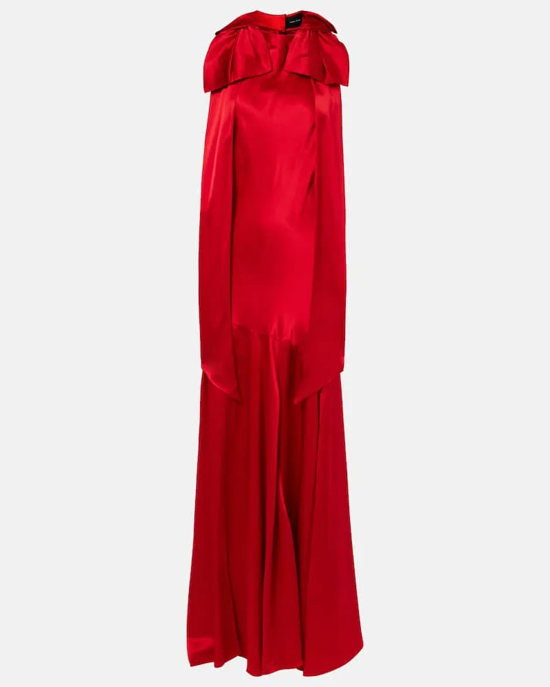 Simone Rocha Robe aus Seidensatin mit offenem Rücken Rot