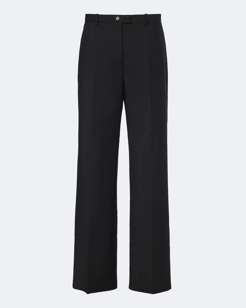 Jil Sander Weite Hose aus Wolle und Mohair Schwarz