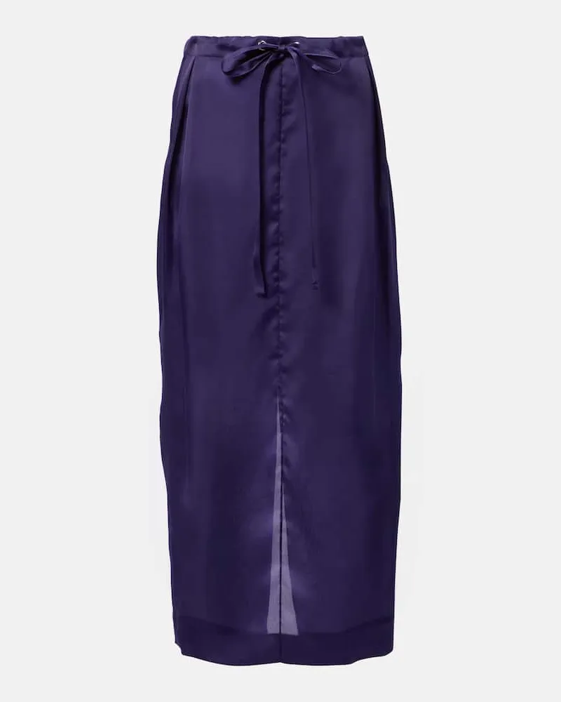 KHAITE Maxirock Chenton aus Seidenorganza Blau