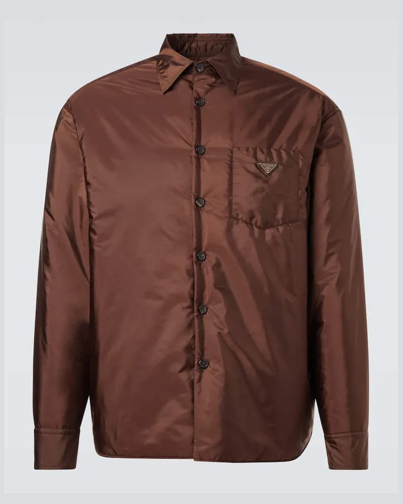 Prada Hemd aus Re-Nylon Braun