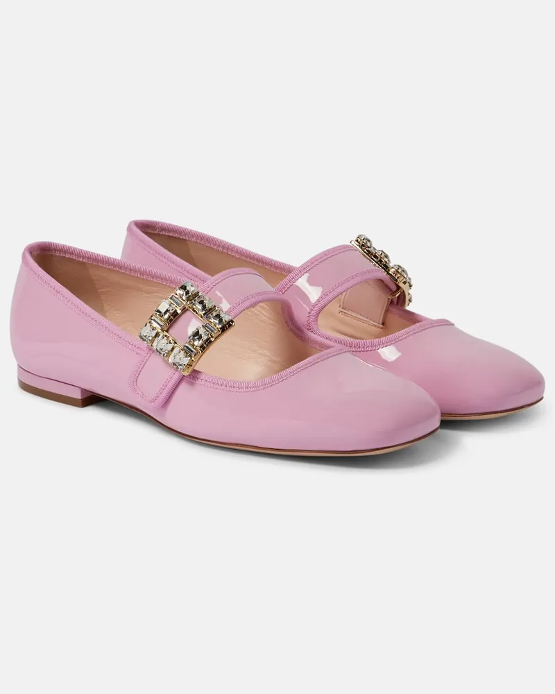 Roger Vivier Ballerinas Très Vivier aus Lackleder Rosa