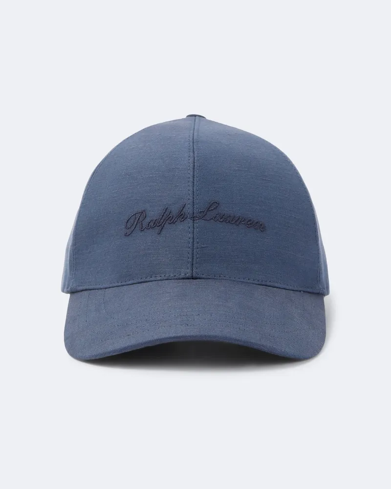 Ralph Lauren Baseballcap aus Seide und Leinen Blau