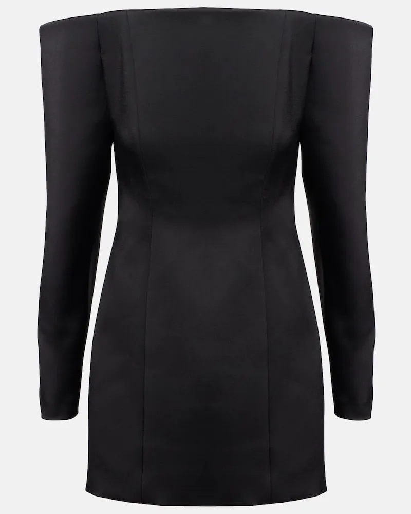 Stella McCartney Off-Shoulder-Minikleid aus Satin Schwarz