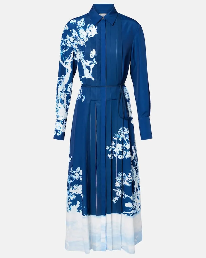 Erdem Bedrucktes Midikleid Blau