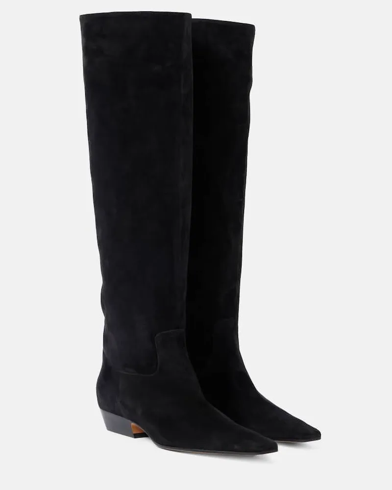 KHAITE Stiefel Marfa aus Veloursleder Schwarz