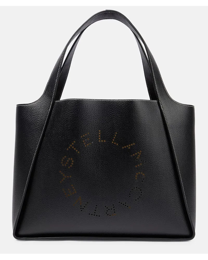 Stella McCartney Tote Stella Logo aus Lederimitat Schwarz