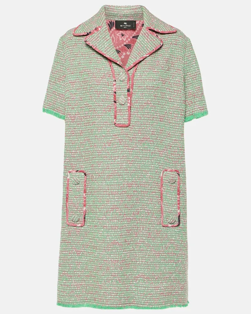 Etro Minikleid aus Tweed Grün