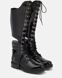 Jimmy Choo X Timberland Schnuerstiefel aus Lackleder Schwarz