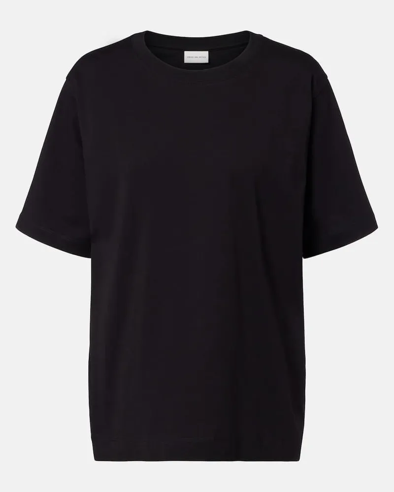 Dries van Noten T-Shirt aus Baumwoll-Jersey Schwarz