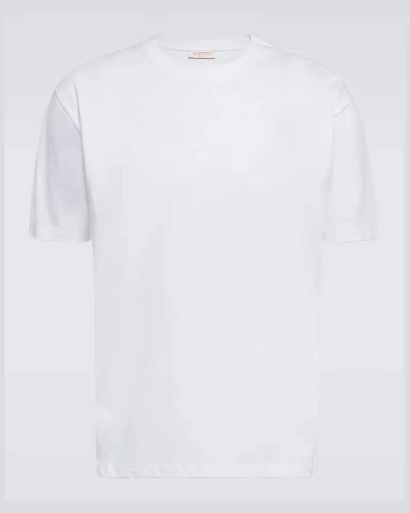 Valentino Garavani T-Shirt aus Baumwoll-Jersey Weiss