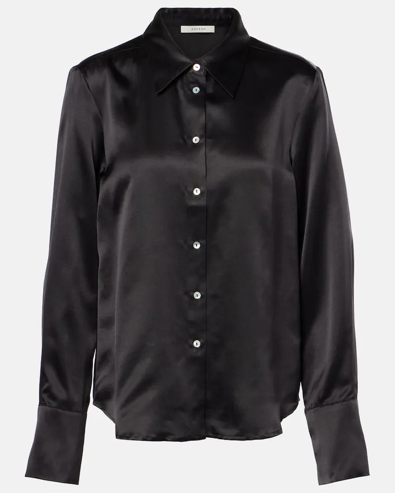 ASCENO Hemd Tulum aus Seide und Wolle Schwarz