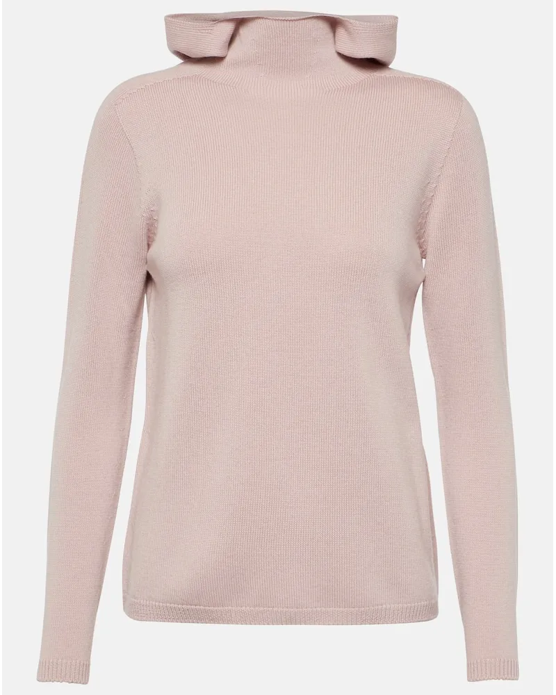 Max Mara Rollkragenpullover Paprica aus Wolle Pink