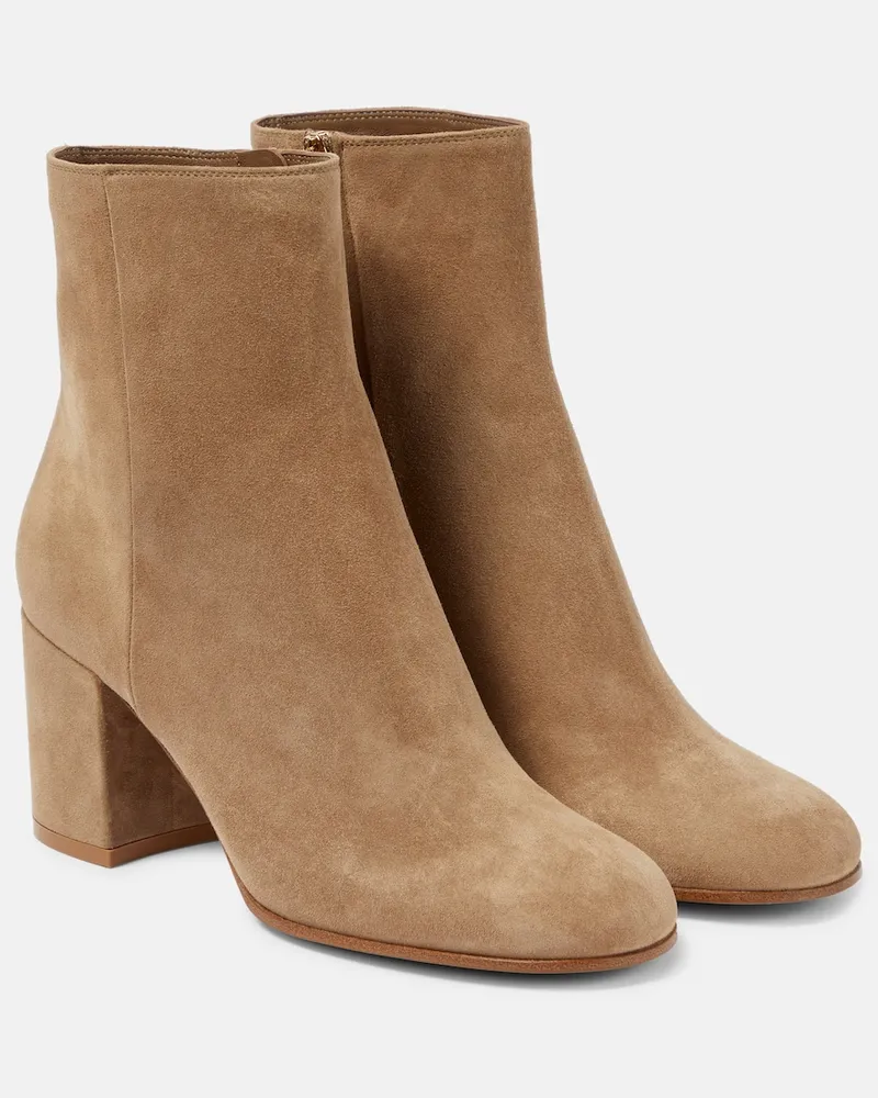 Gianvito Rossi Ankle Boots Joelle aus Veloursleder Braun