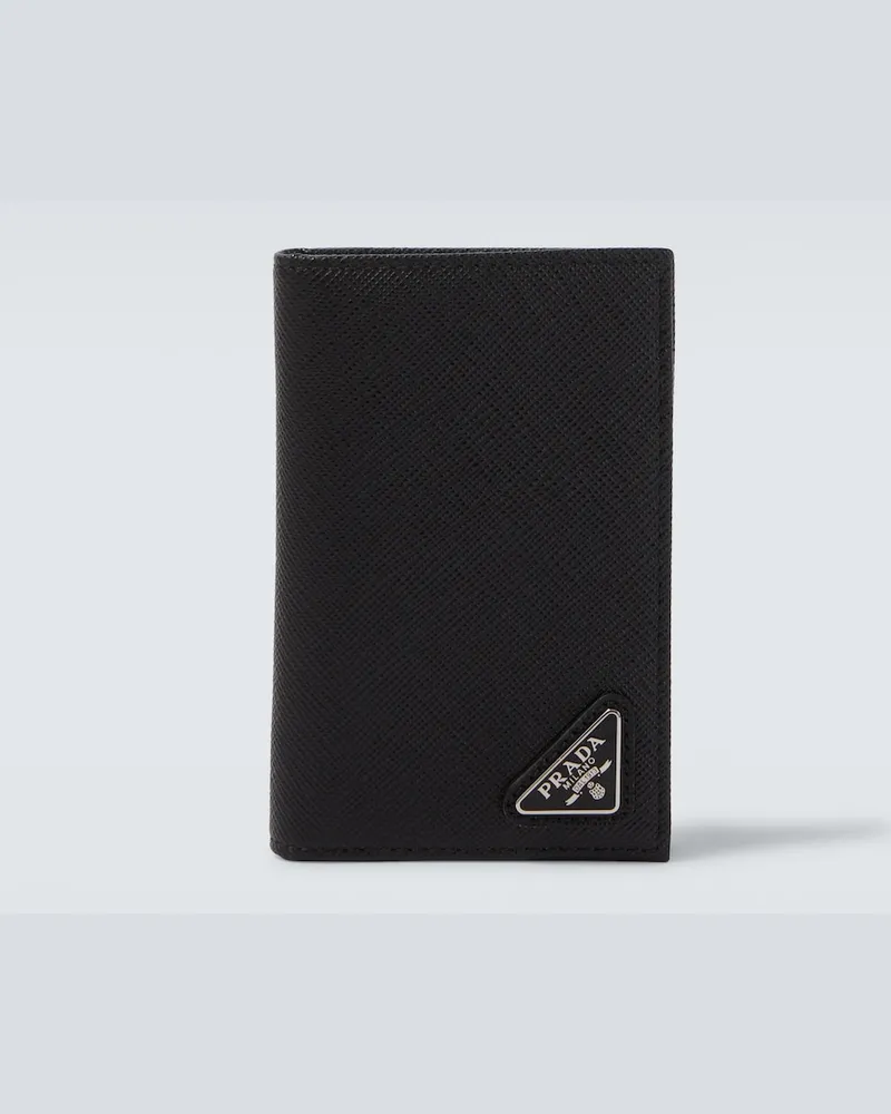 Prada Kartenetui aus Saffiano-Leder Schwarz