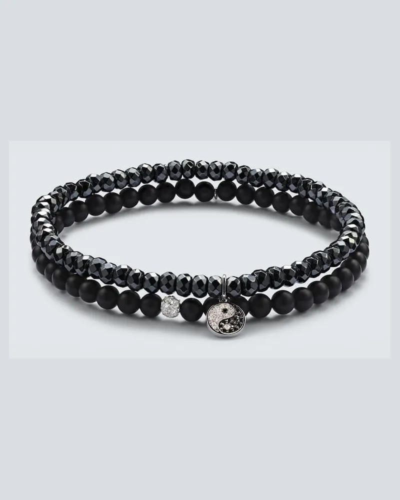 Sydney Evan Set aus zwei Armbändern mit 14kt Weißgold und Edelsteinen Multicolor
