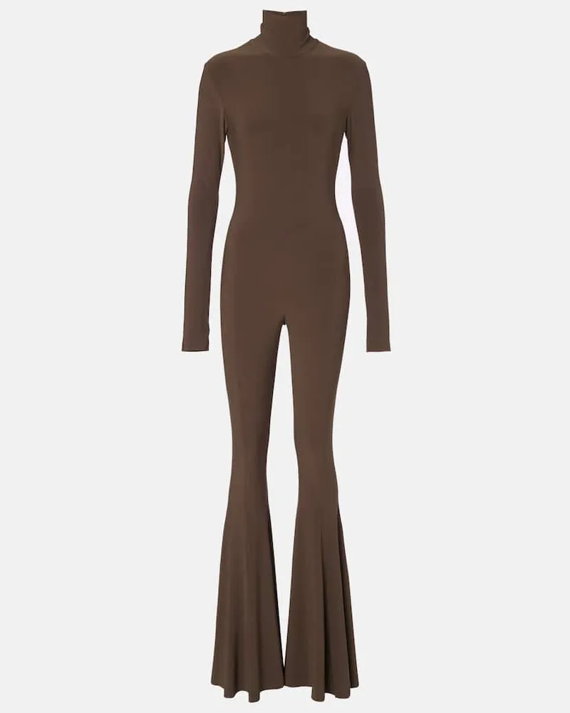 Norma Kamali Jumpsuit aus Jersey Braun