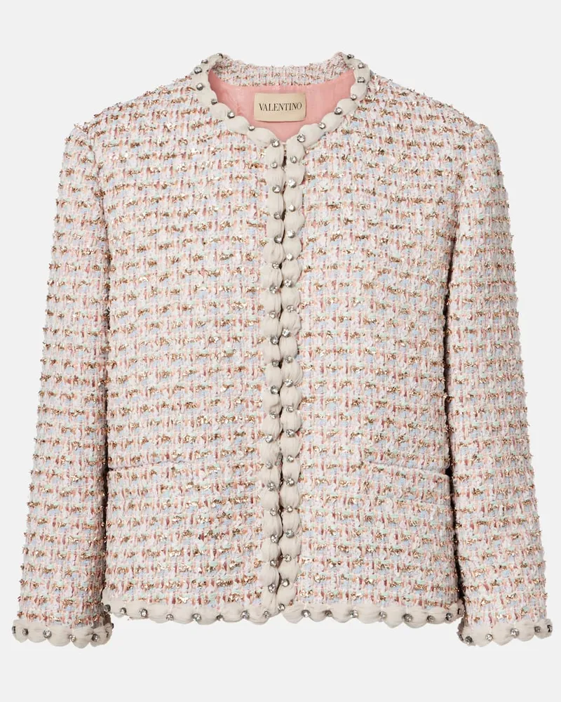 Valentino Garavani Jacke aus Tweed mit Kristallen Multicolor