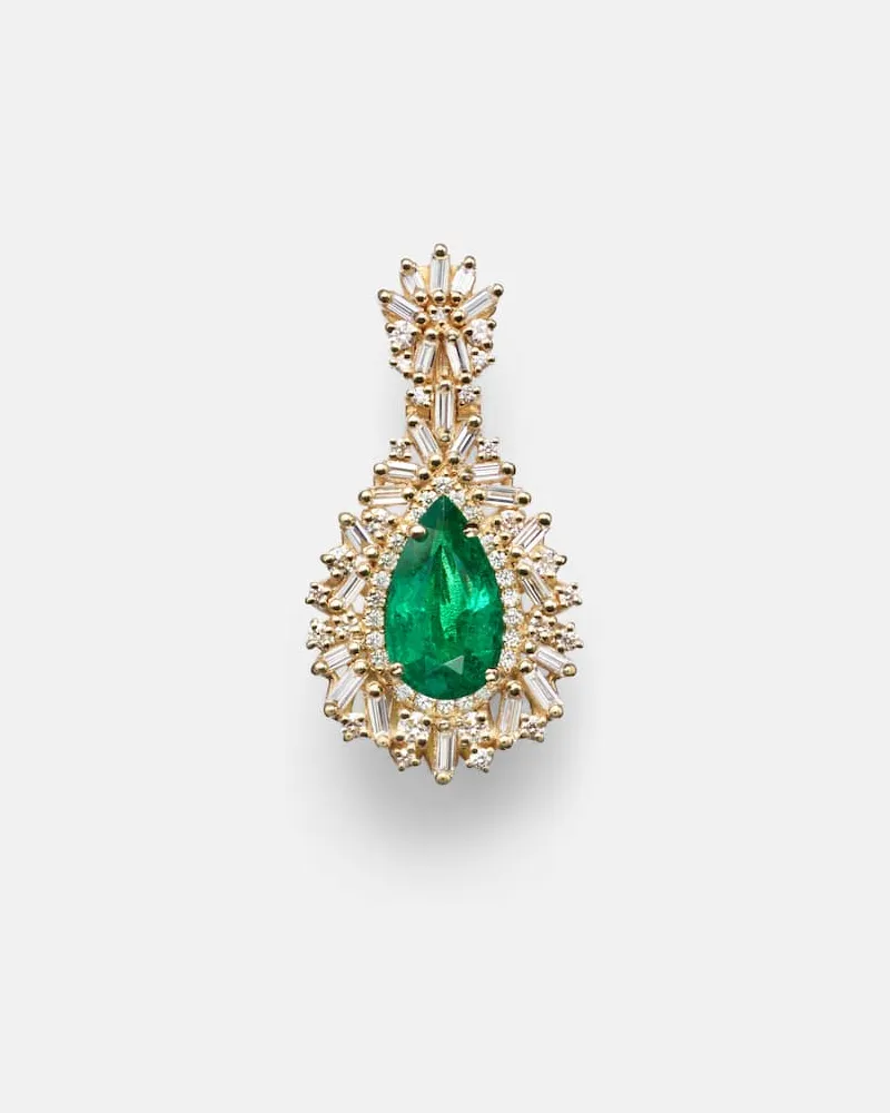 Suzanne Kalan Anhänger aus 18kt Gelbgold mit Diamanten und Smaragd Gold