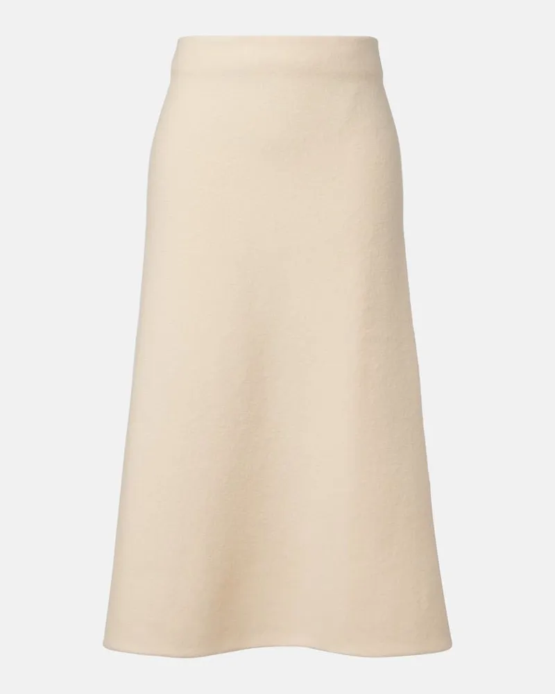 Jil Sander Midirock aus Wolle Weiß