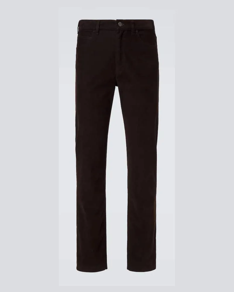 The Row Schmale Hose Fred aus Baumwoll-Cord Braun