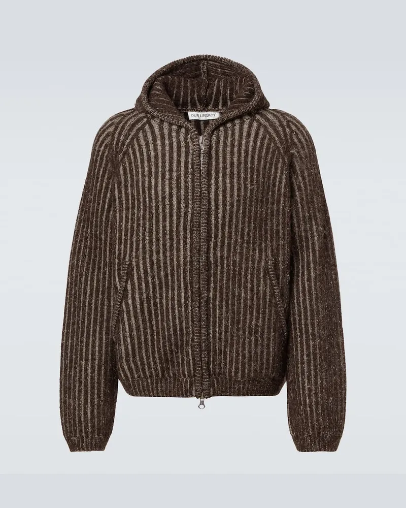 Our Legacy Kapuzenjacke Level aus Rippstrick Braun