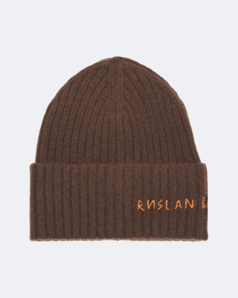 RUSLAN BAGINSKIY Beanie aus Kaschmir Braun