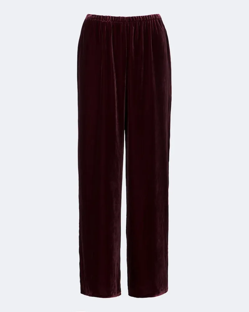 ASCENO Weite Hose Austin aus Samt Burgunderrot