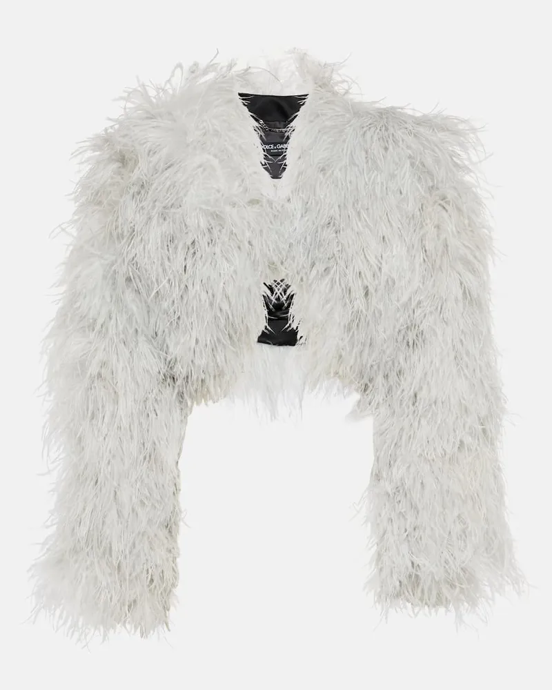 Dolce & Gabbana Cropped-Jacke aus Federn Weiã