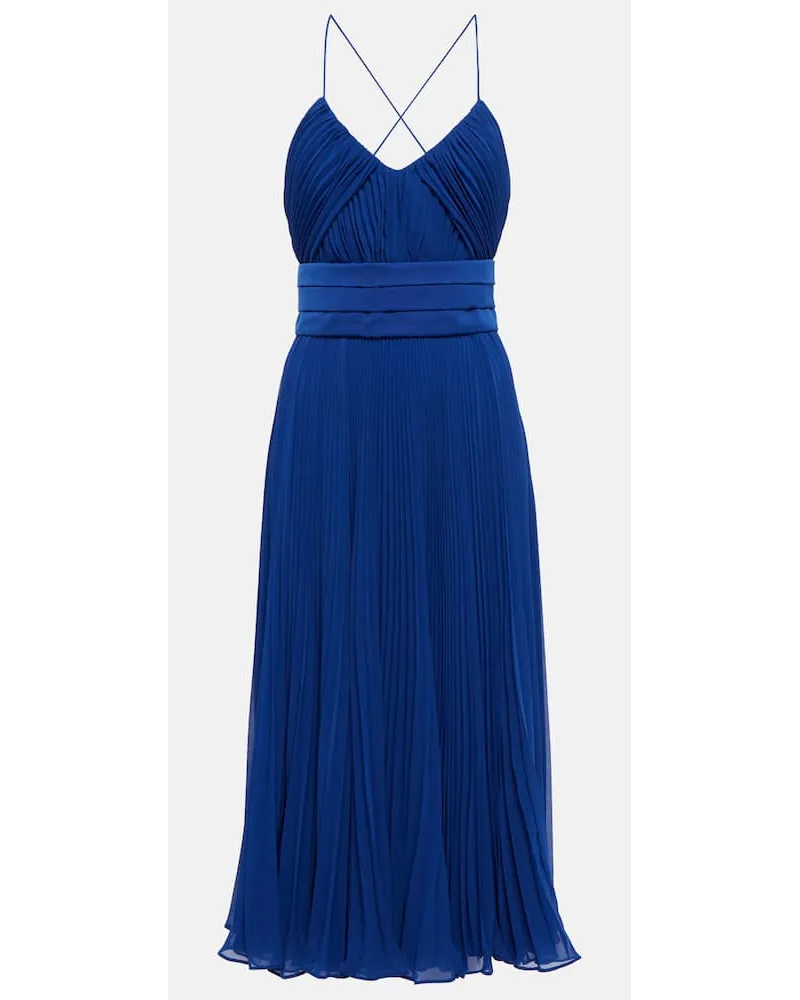 Max Mara Midikleid Clarino aus Georgette Blau