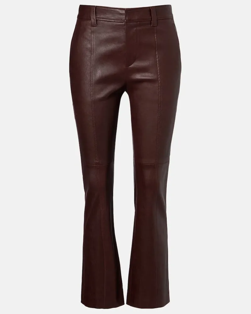 Brunello Cucinelli Hose aus Leder Burgund